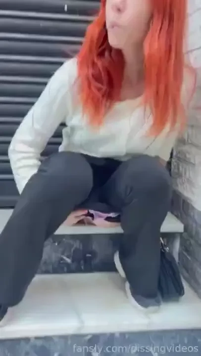 Squat down in a doorway to pee i am on vacation with my weak bladder 