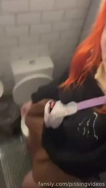 Standing pee trying a brand new position in a public toilet pee 