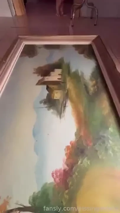 Me and my friend are trashing a painting with our pee trashing marking 