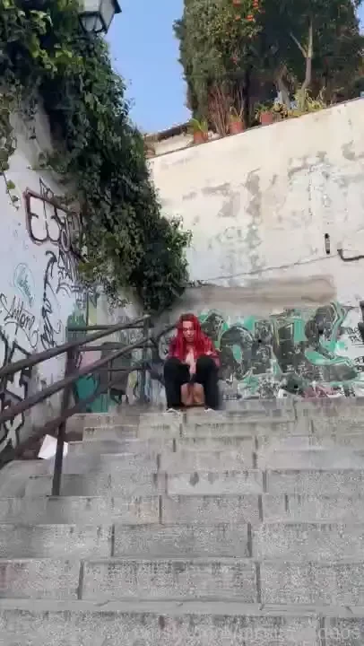 I felt risky so i did a nice pee down the public long stairs hehe risk 