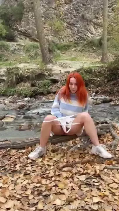 My friend films me peeing next to the river and i am pee shy river 