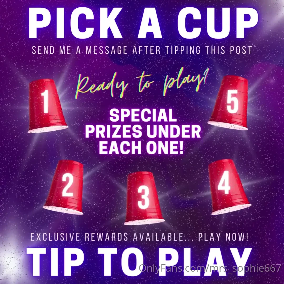 Under every cup you will find a specific task 10 i will sent you the 