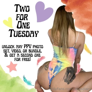 Today only unlock any video bundle or photo set to receive a second