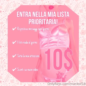 Offerta esclusiva vuoi essere nella mia lista prioritaria per solo 10