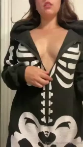 Stomach is so fat but i got a fun halloween onesie