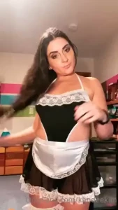 Sexy stripping maid
