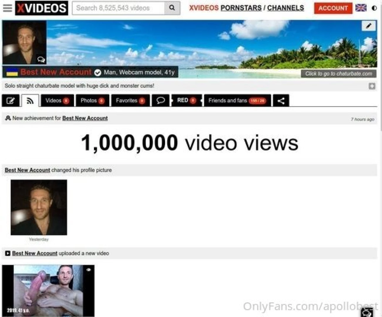 apollobest - 1 000 000 views on xvideos during 1 5 months 