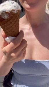 Just enjoying my ice cream i might have gotten a view looks