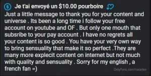 An amazing message to me about how i am doing in content creation and