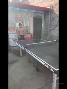 Having a little fun playing ping-pong