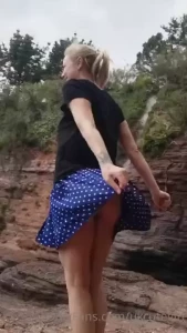 Short skirt no knickers windy day naughty lucy