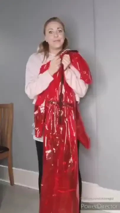 Rubbing myself in pvc rainwear and rubber gloves 