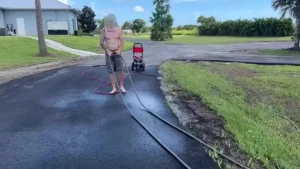 Surprising the pressure washer rewarding tom for his hard work