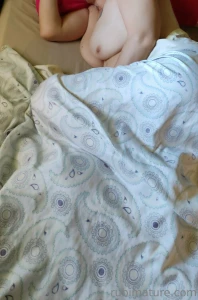 Wrapped up in the sheet waiting for someone to come and take it off me