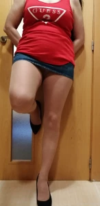 Too short the skirt to go out for a walk