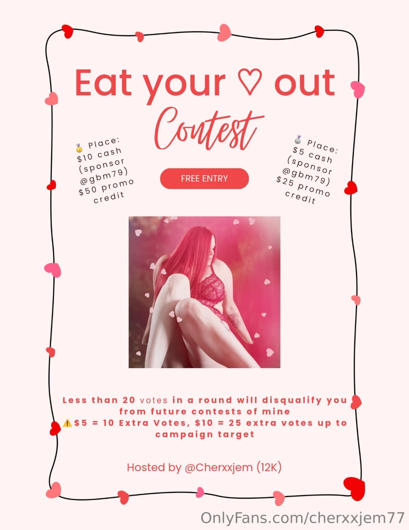 Eat your heart out contest free entry send a valentine s themed with 