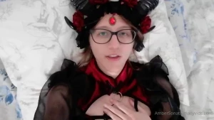 Hand-held missionary style in the succubus costume happy halloween eve