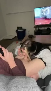 Think you could focus on the game with your cock in my mouth