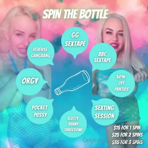 Brand new spin the bottle stand a chance to win a full sexting session