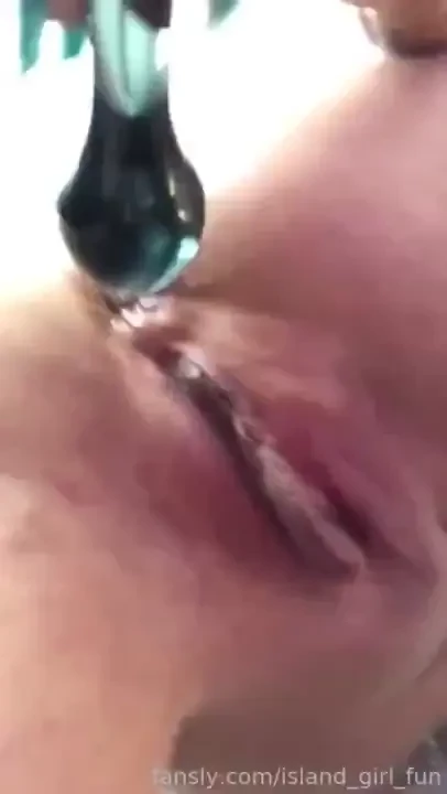 Riding my power banger tasting my cum and putting glass plugs in my part 6 