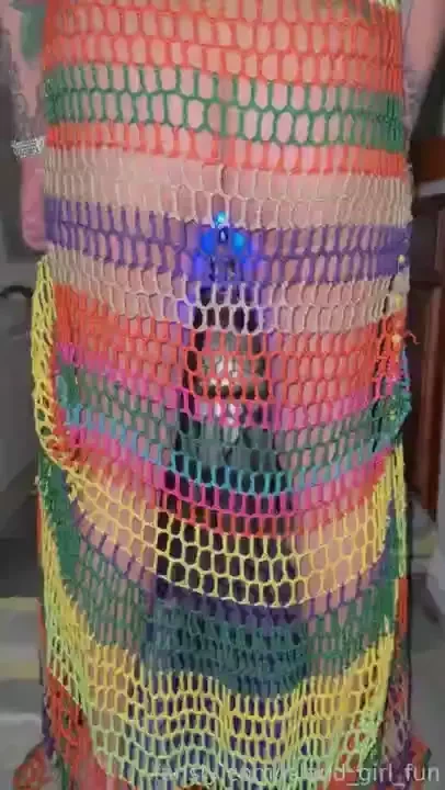Light up buttplug and seethru crochet dress for dinner part 3 
