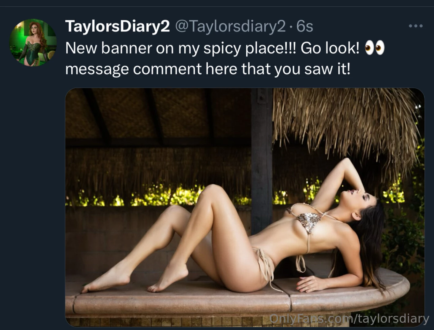 New x go follow for some teases https x com taylorsdiary2 s 21 amp t 