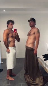 Watch the towels drop same shot but he didn t get the memo in the