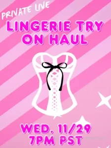 Going liveee tn at 7pm pst i ll be doing a vip lingerie try on haul