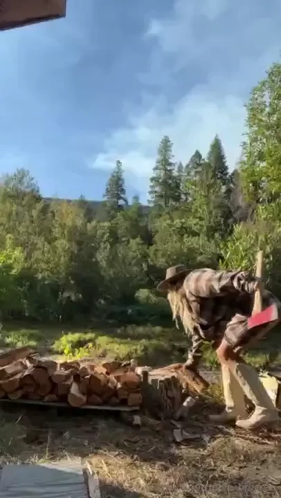 Ever watched a naked girl chop wood you can on my vip page where i 