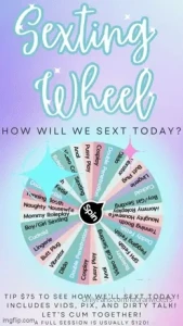 Sexting wheel how will we sext today tip 75 to spin and see how we ll part 1