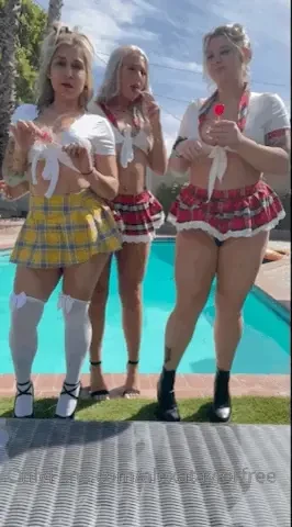 Do you want a lick of my lollipop sexy school girls practice their 