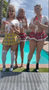 Do you want a lick of my lollipop sexy school girls practice their