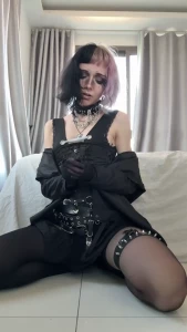 This gothic outfit has so many layers one by one i could take them off