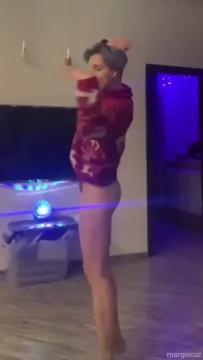 Home dancing in red panties and xmas sweater fyp dance dancing cutie 