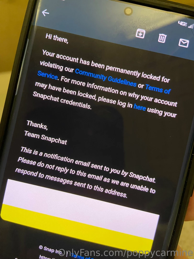 Poppycarmine tv was banned i have no intention of making a public snap 