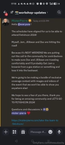 I m going to orlando next week and with luck we ll be attending fetish