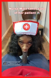 Nurse minx takes care of her patient