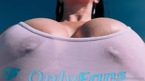 Big ole tits bouncing on the boat in a see through soaking wet white