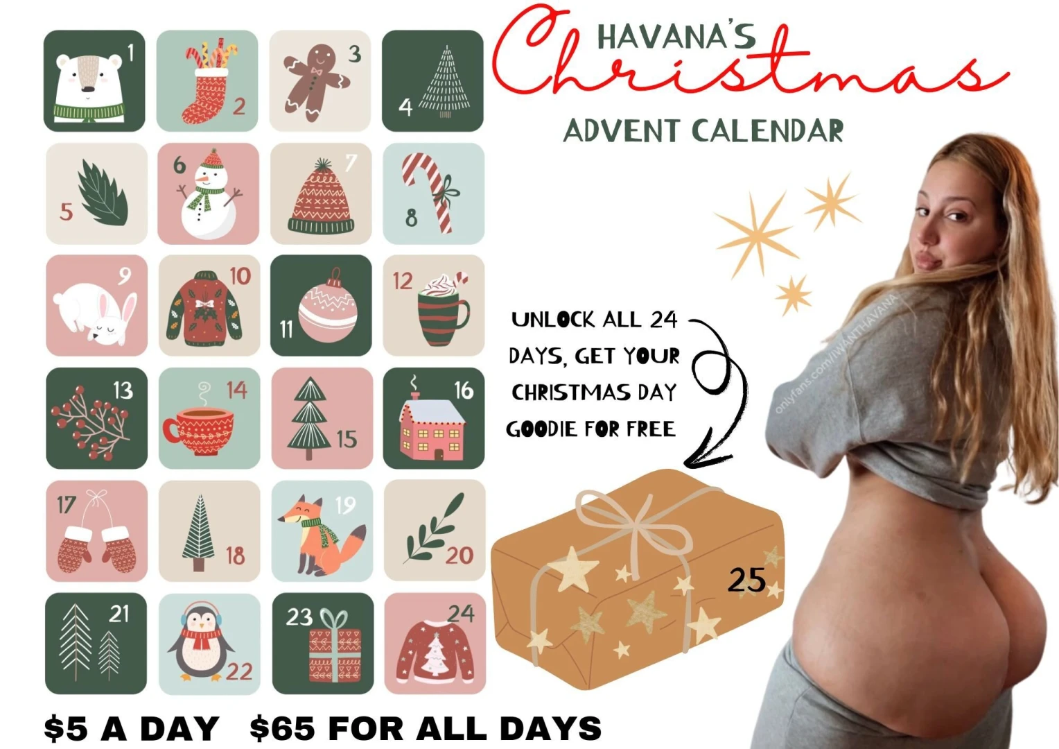 Naughty list unwrap me every day until christmas or tip to unwrap 