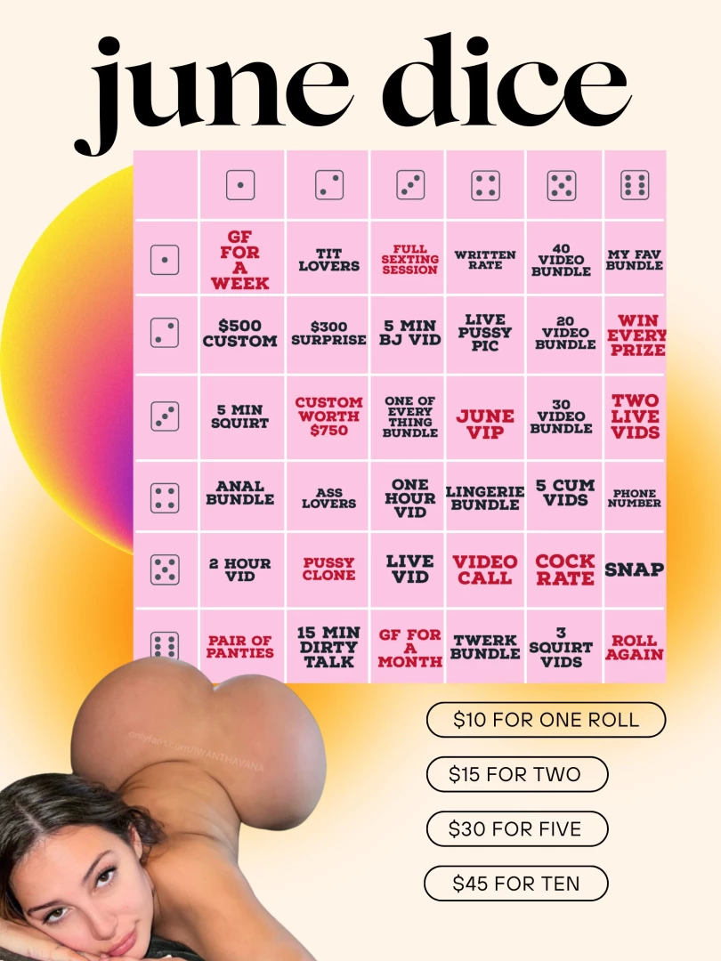 June edition bigger and better prizes than ever and with 18 max rolls 