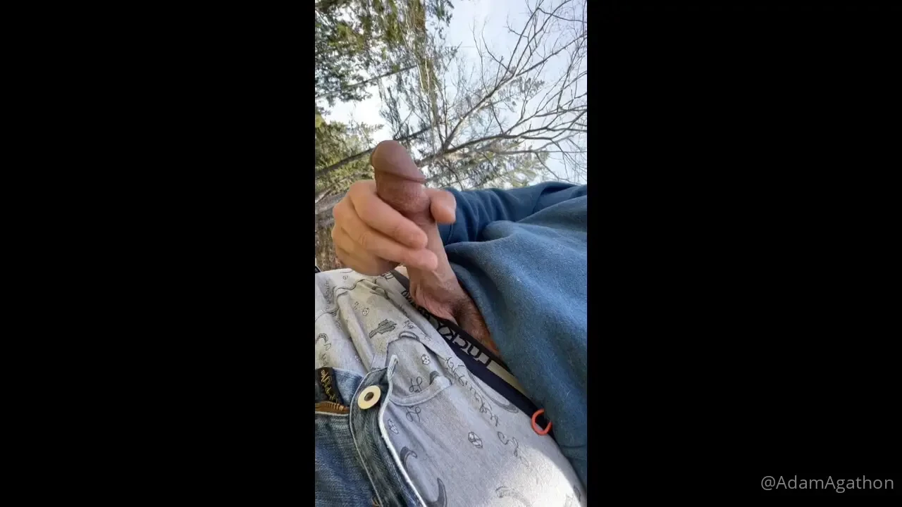 Jerking outside after work 