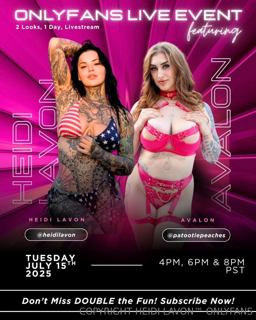 Live event with patootiepeaches on heidilavon and heidilavonfree 