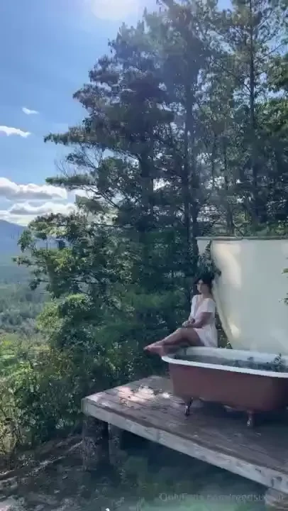 Camping with me just hit a new level now we re bathing in a natural 