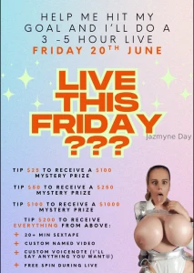 Live this friday nbsp help me hit my goal and i ll do a 3 - 5 hour