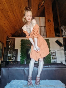 Pumpkin dress selfie time upskirt hand-cover booty - this one has it