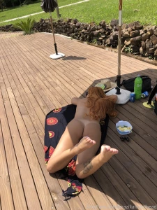 Check those exclusive pics totally naked by the swimming pool