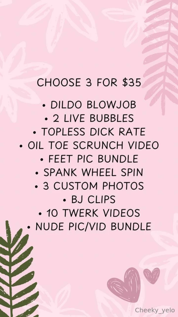 Sale sale sale tip 35 and pick any 3 options in the list let me make 