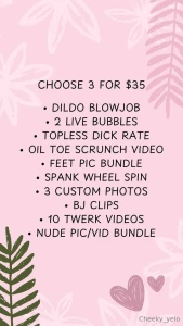 Sale sale sale tip 35 and pick any 3 options in the list let me make