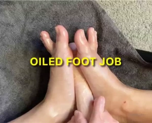 Pov oiled foot job watch me make your cock shine with my oily pretty