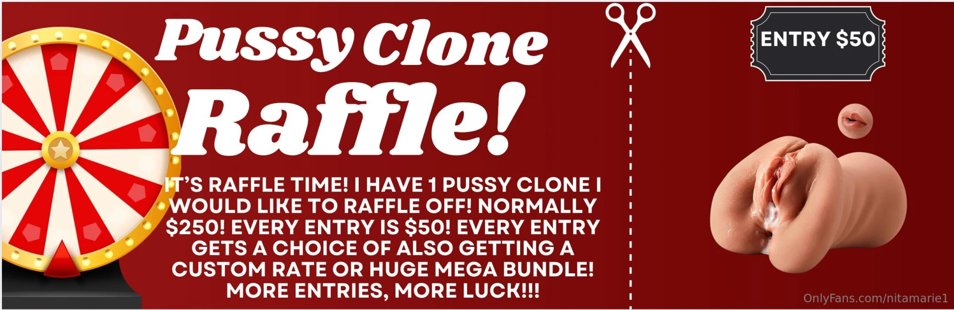 Special pussy clone raffle i have 1 pussy clone i m raffling off for 